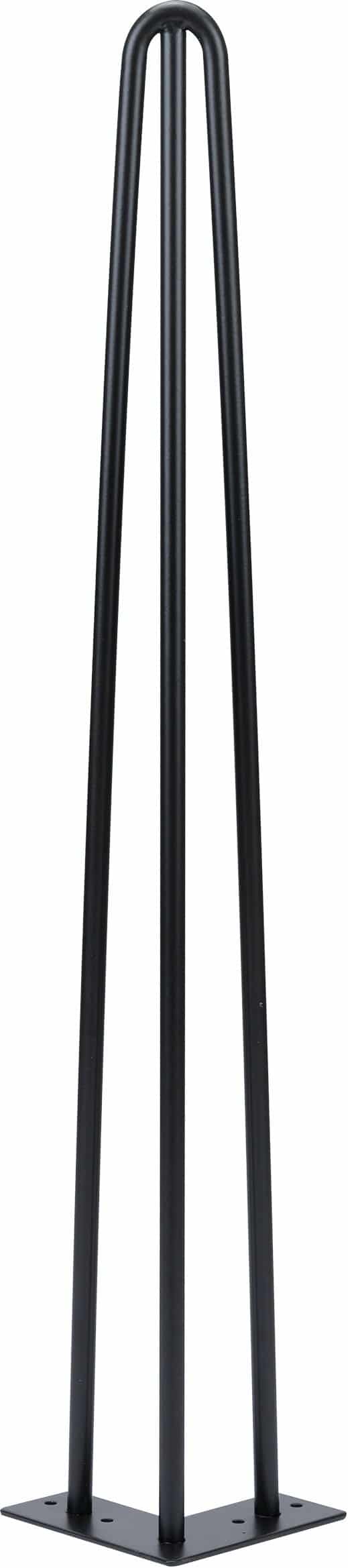 Elias, 3-rods hairpin-legs til plankebord, Ø1,2 cm. by Nielsen Design (H: 71.5 cm. B: 7.5 cm., Sort)