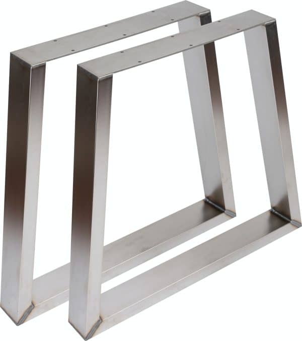 Liam, Trapez, Bordben til plankebord, Stor by Nielsen Design (H: 72 cm. B: 80 cm. L: 10 cm., Rustfrit stål)