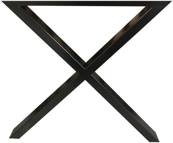 Stel til plankeborde, X, bordben by House of Sander (H: 71 cm. B: 70 cm. L: 15 cm., Sort)