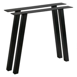 WOOOD Tablo A-bordben til spisebord - matsort metal (sæt med 2)