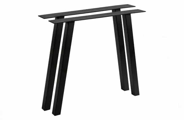 WOOOD Tablo A-bordben til spisebord - matsort metal (sæt med 2)