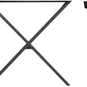 Slim X base, Krydsstel, Bordben til plankebord, sort, H71x15x70 cm, stål