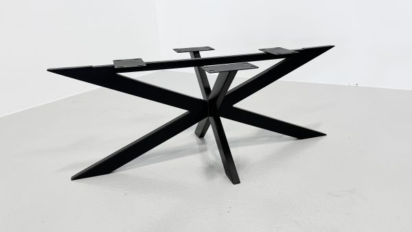 Dobbelt X-SofabordbenFuldsvejst Pulverlakeret sort - 44cm høj