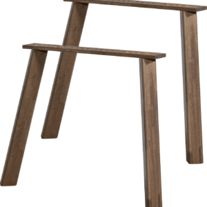 Bordben WOOOD Tablo i eg sæt 2 til plankebord, lys brun bejdse, let børstet, H73 cm, FSC-mix