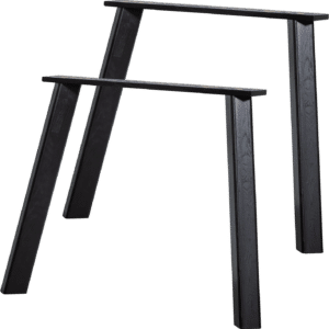 Bordben/understel til spisebord WOOOD Tablo eg, mørk bejdse, sort, sæt af 2, H73 cm, FSC